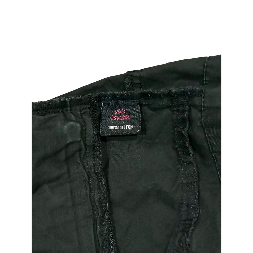 Lola Espeleta Black Utility Maxi Skirt Teal Stitching - Picture 4 of 4